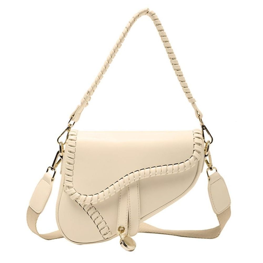 Trendy Saddle Shoulder Bag Clutch Purse Underarm Handbag Satchel B)